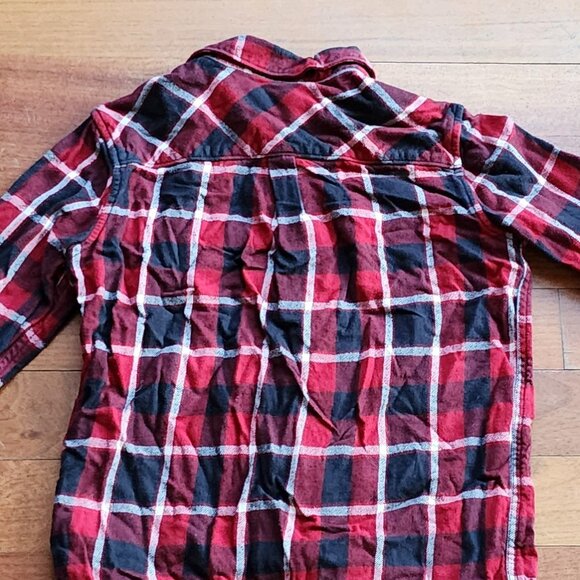 77kids By American Eagle Red/Black Plaid Flannel Button Down Shirt Size Medium - Picture 5 of 11